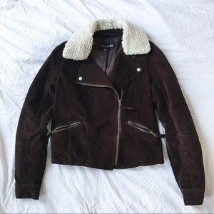 RARE Lined Cordouroy, Shearling Coat Vintage Style